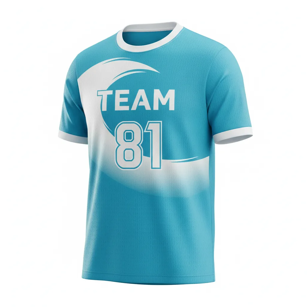 Custom Soccer Round Neck Soccer Jersey - White - Aqua Wave - Front View - Kinexa Sportswear