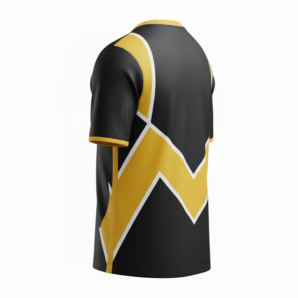 Custom Soccer Round Neck Soccer Jersey - Black, Gold, White - Vegas - Back View - Kinexa Sportswear