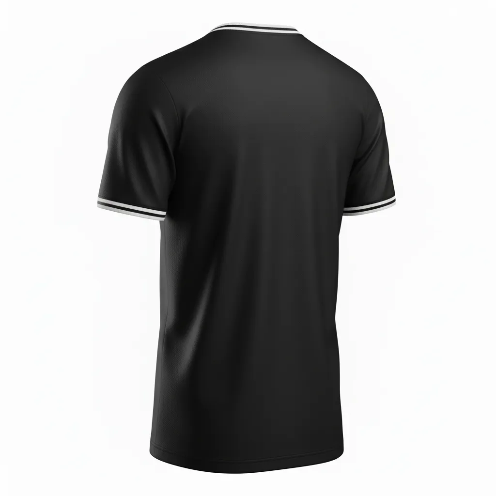 Custom Soccer Round Neck Soccer Jersey - Black, White - Minimalist - Back View - Kinexa Sportswear