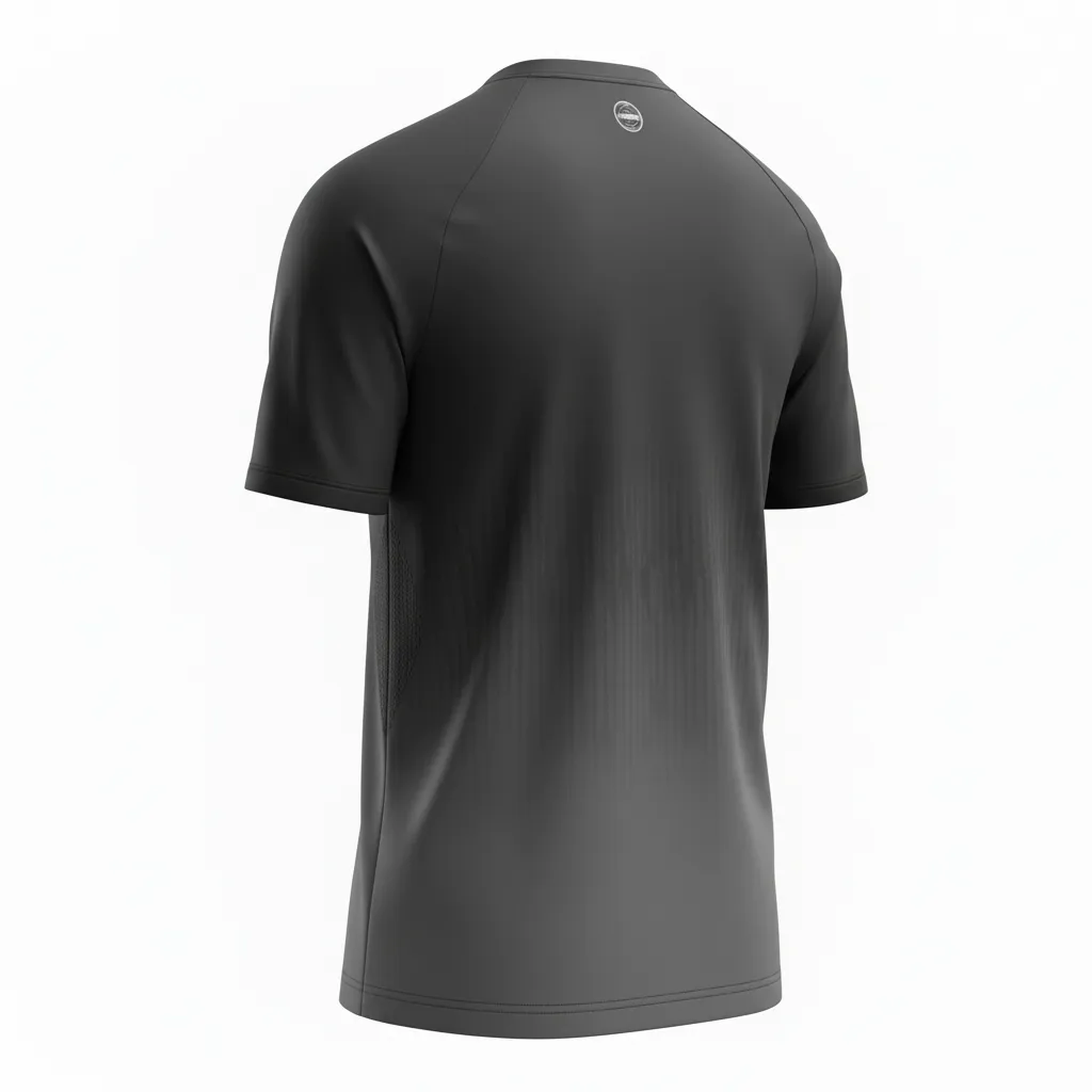 Custom Soccer Short Sleeve Training Shirt - Black, Grey - Gradient - Back View - Kinexa Sportswear
