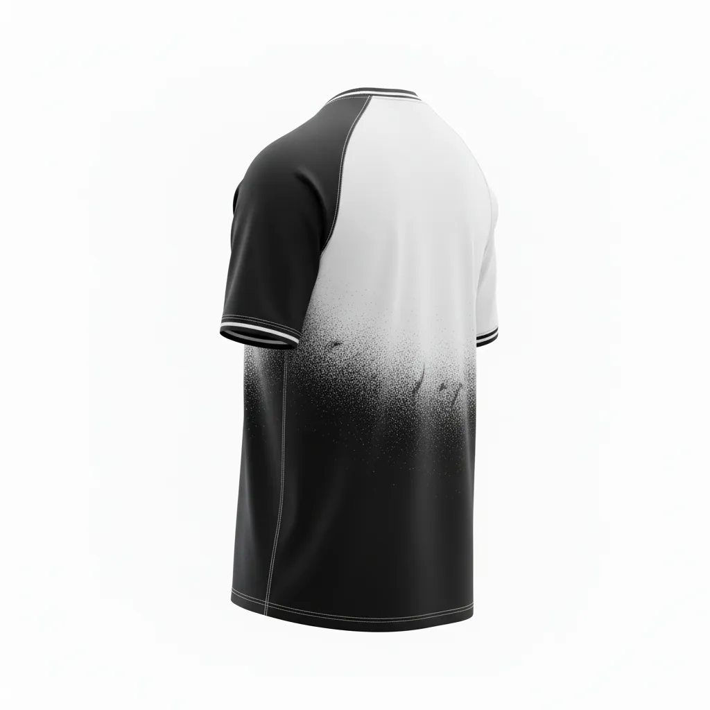 Custom Soccer Short Sleeve Training Shirt - Black, White - Split - Back View - Kinexa Sportswear