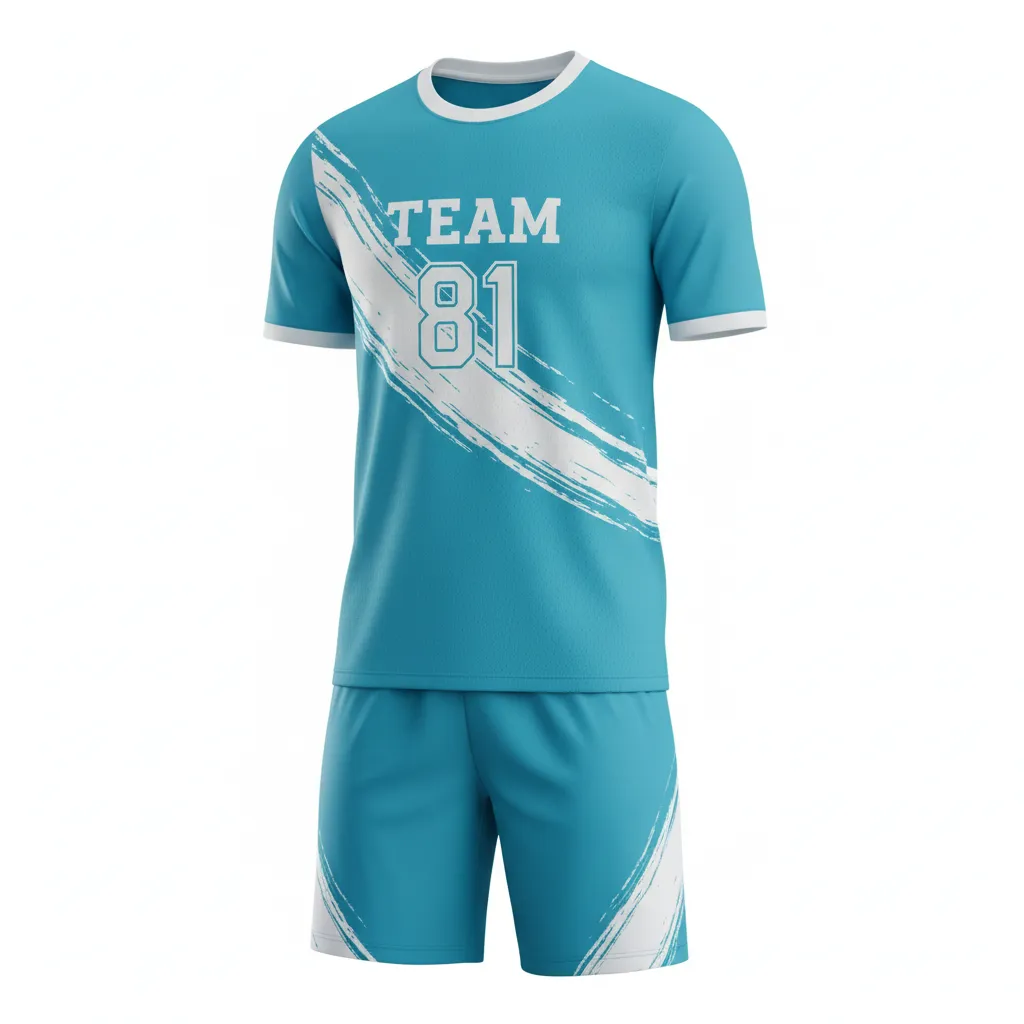 Custom Soccer Standard Soccer Uniform - White - Aqua Wave Gradient - Front View - Kinexa Sportswear