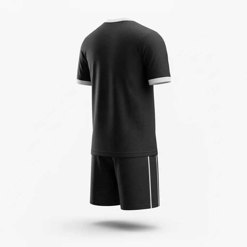 Custom Soccer Standard Soccer Uniform - Black, White - Minimalist - Back View - Kinexa Sportswear