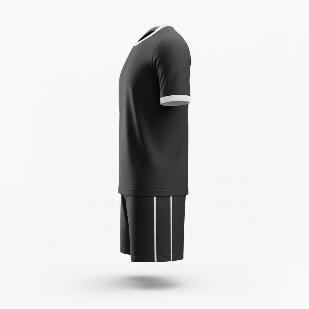 Custom Soccer Standard Soccer Uniform - Black, White - Minimalist - Side View - Kinexa Sportswear
