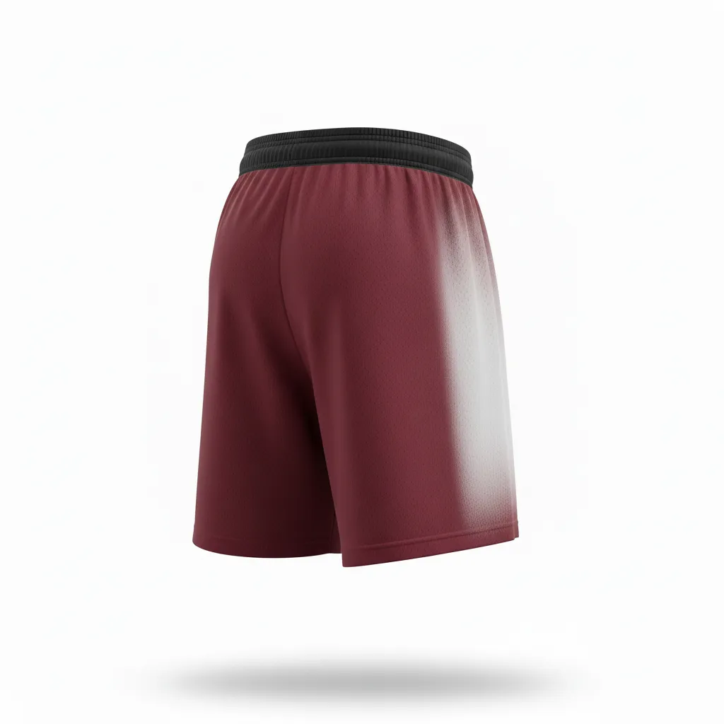 Custom Soccer Training Shorts - Burgundy, White - Gradient - Back View - Kinexa Sportswear