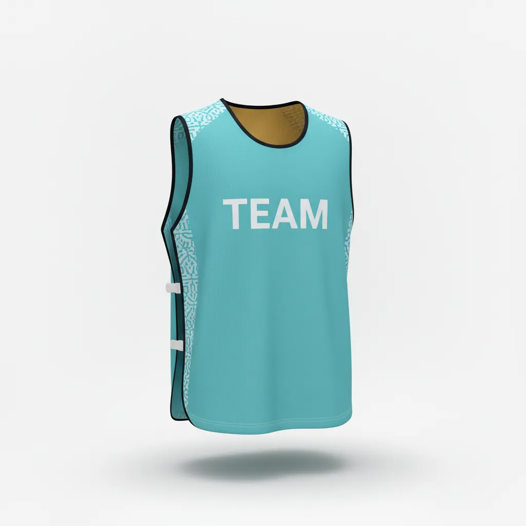 Custom Soccer Warmup Bib - White - Aqua Minimalist - Front View - Kinexa Sportswear