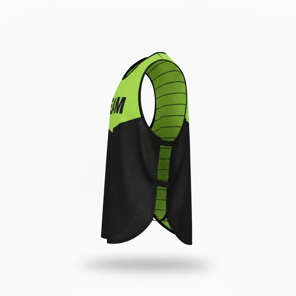 Custom Soccer Warmup Bibs - Side View - KINEXA