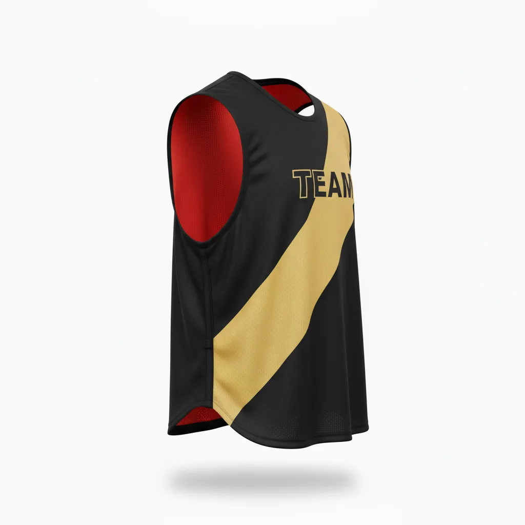 Custom Soccer Warmup Bib - Black, Gold - Vegas Diagonal Sash - Side View - Kinexa Sportswear