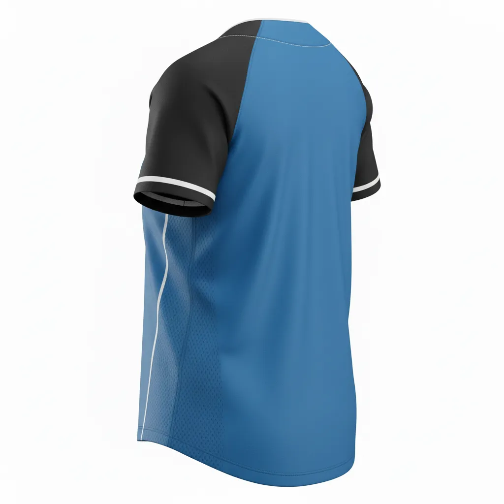 Custom Softball 2 Button Softball Jersey - Custom Design - Twobuttonjersey Columbiablackwhite - Back View - Kinexa Sportswear