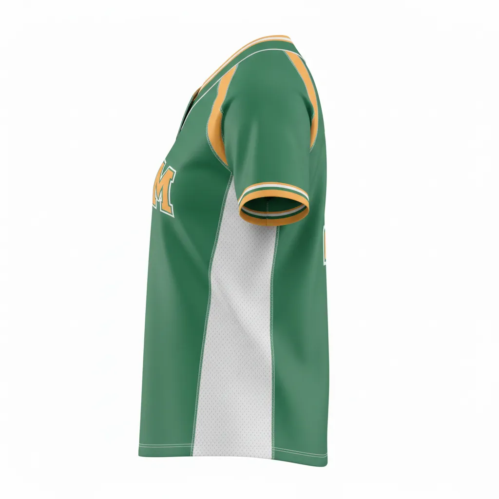 Custom Softball 2-Button Jerseys - Side View - KINEXA