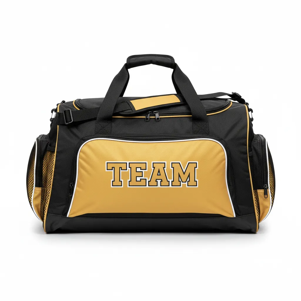 Custom Softball Backpack - Custom Design - Equipmentbag Blackgoldwhite - Front View - Kinexa Sportswear