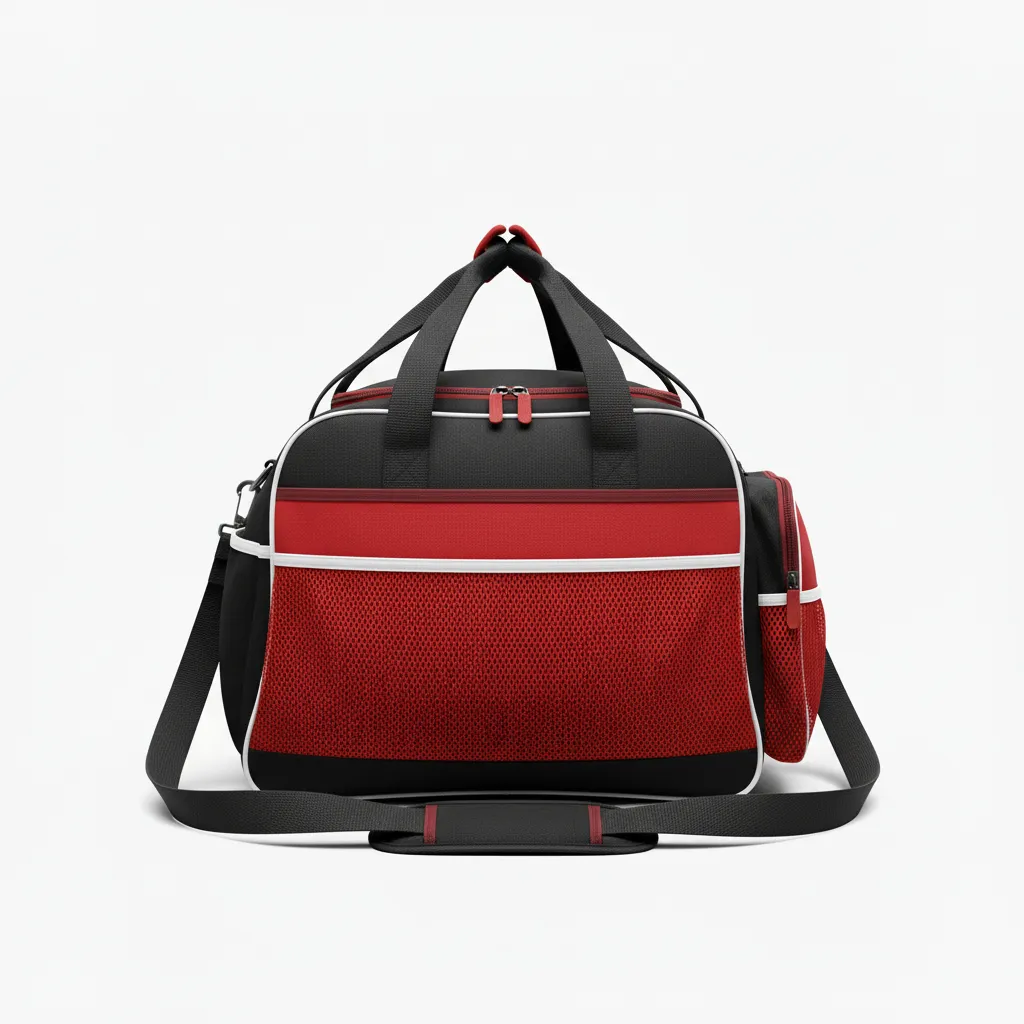 Custom Softball Backpack - Custom Design - Equipmentbag Blackredwhite - Back View - Kinexa Sportswear