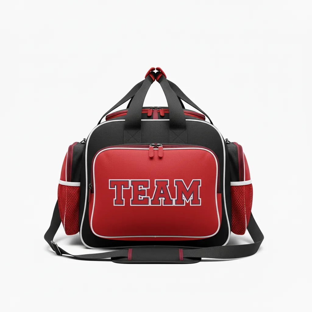 Custom Softball Backpack - Custom Design - Equipmentbag Blackredwhite - Front View - Kinexa Sportswear