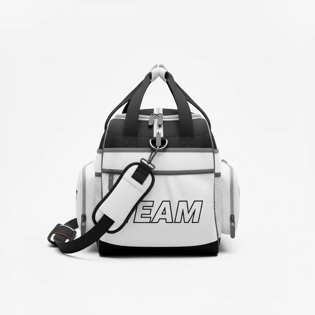 Custom Softball Backpack - Custom Design - Equipmentbag Blackwhitegrey - Front View - Kinexa Sportswear