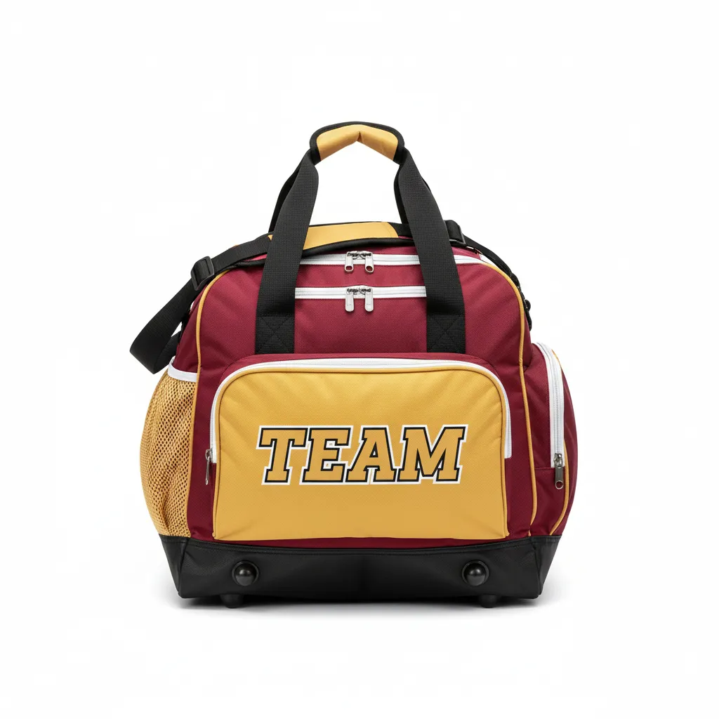 Custom Softball Backpack - Custom Design - Equipmentbag Burgundygoldwhite - Front View - Kinexa Sportswear