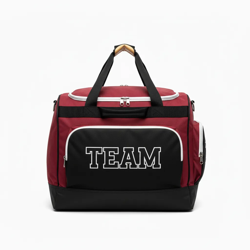 Custom Softball Backpack - Custom Design - Equipmentbag Cardinalblackwhite - Back View - Kinexa Sportswear