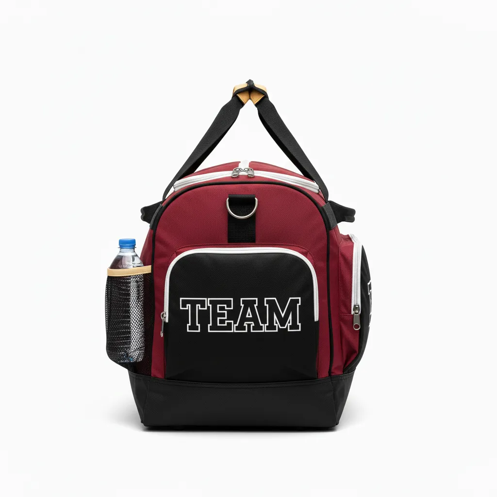 Custom Softball Backpack - Custom Design - Equipmentbag Cardinalblackwhite - Side View - Kinexa Sportswear