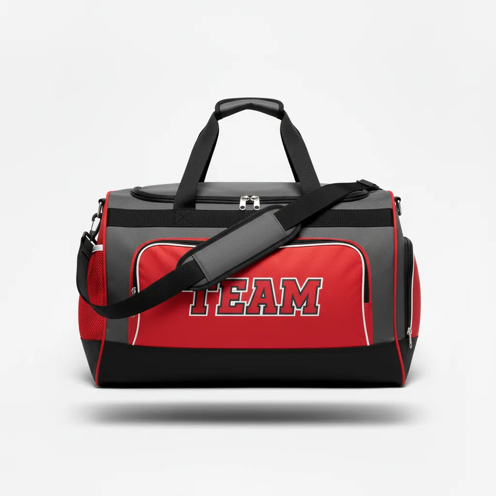 Custom Softball Backpack - Custom Design - Equipmentbag Charcoalredwhite - Front View - Kinexa Sportswear