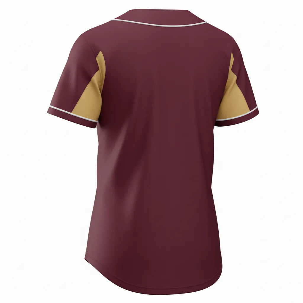 Custom Softball Full-Button Jerseys - Back View - KINEXA