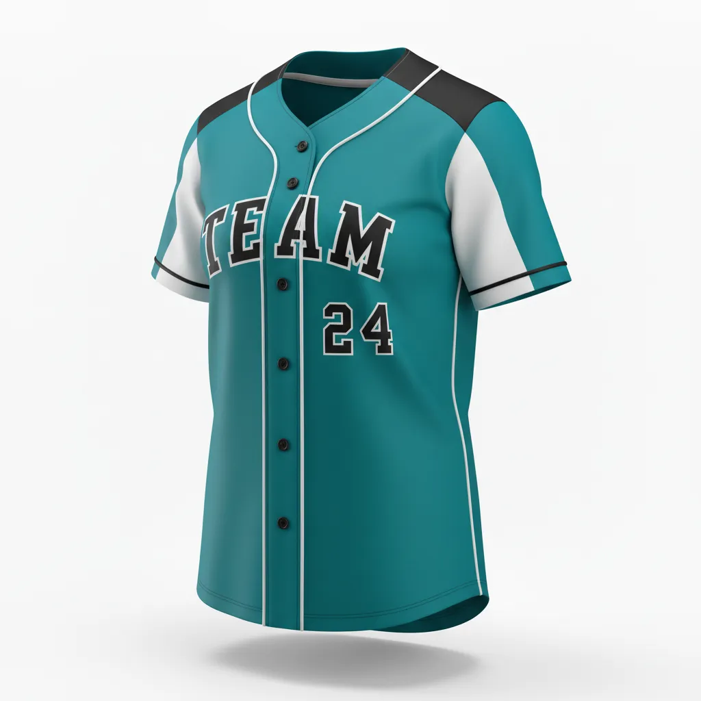 Custom Softball Full Button Softball Jersey - Custom Design - Fullbuttonjersey Columbiablackwhite - Front View - Kinexa Sportswear