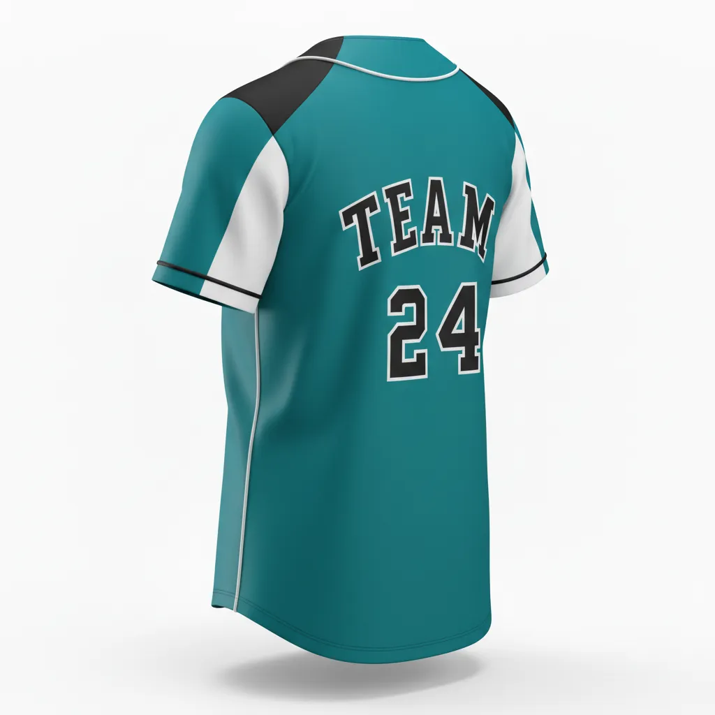 Custom Softball Full Button Softball Jersey - Custom Design - Fullbuttonjersey Columbiawhitenavy - Back View - Kinexa Sportswear