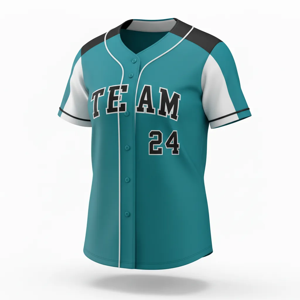 Custom Softball Full Button Softball Jersey - Custom Design - Fullbuttonjersey Columbiawhitenavy - Front View - Kinexa Sportswear