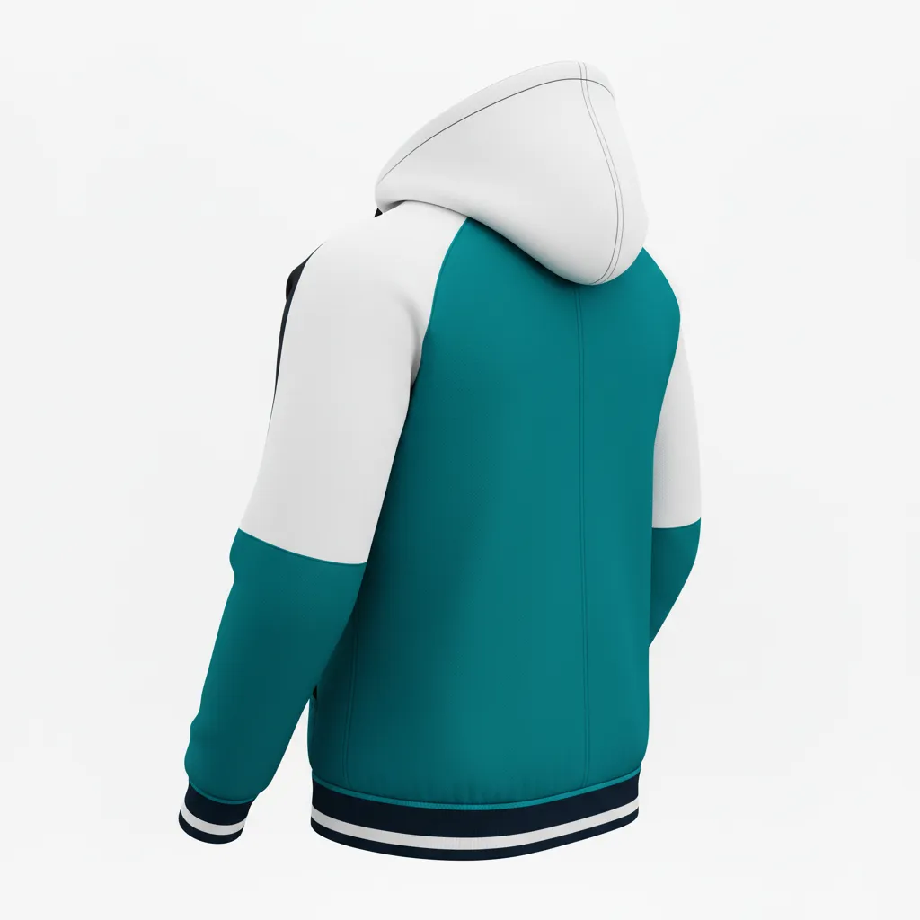 Custom Softball Full Zip Hoodie - Custom Design - Fullziphoodie Columbiablackwhite - Back View - Kinexa Sportswear