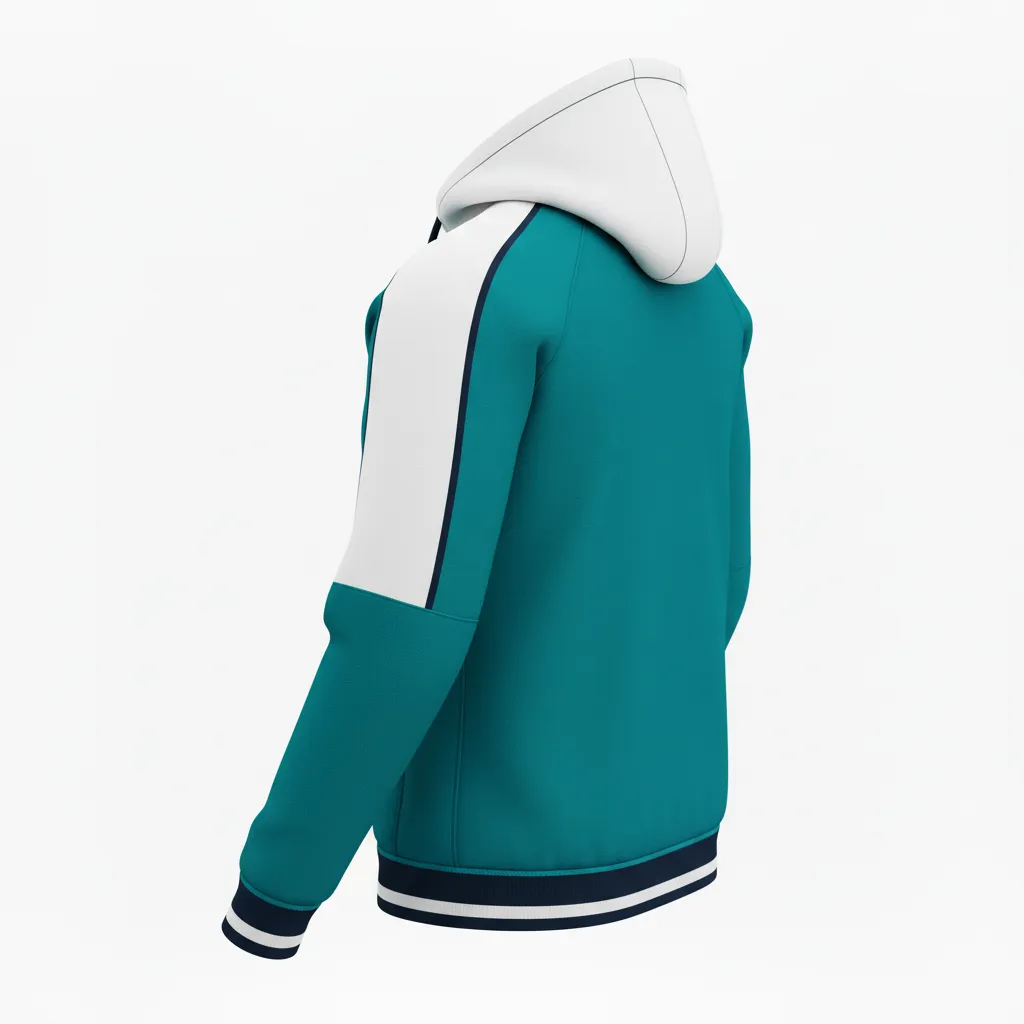 Custom Softball Full Zip Hoodie - Custom Design - Fullziphoodie Columbiawhitenavy - Back View - Kinexa Sportswear