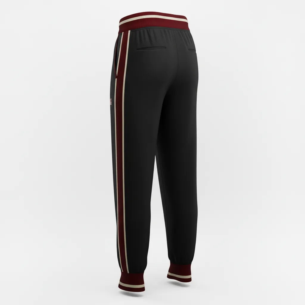 Custom Softball Jogger Pant - Custom Design - Joggerpants Blackredwhite - Back View - Kinexa Sportswear