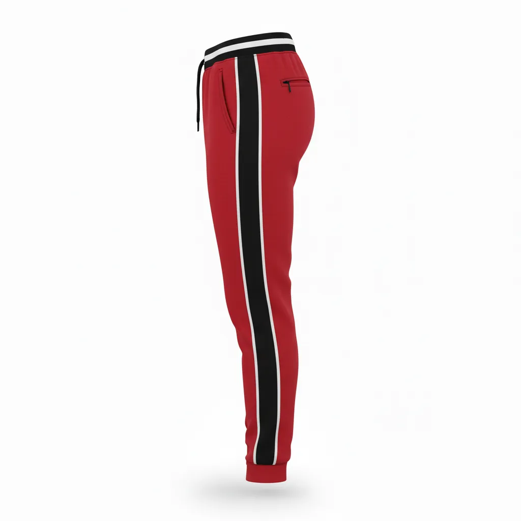 Custom Softball Jogger Pant - Custom Design - Joggerpants Cardinalblackwhite - Back View - Kinexa Sportswear