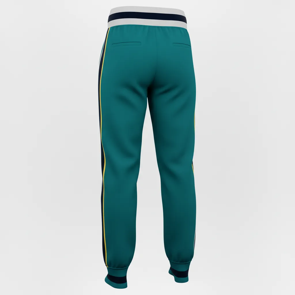 Custom Softball Jogger Pant - Custom Design - Joggerpants Columbiablackwhite - Back View - Kinexa Sportswear