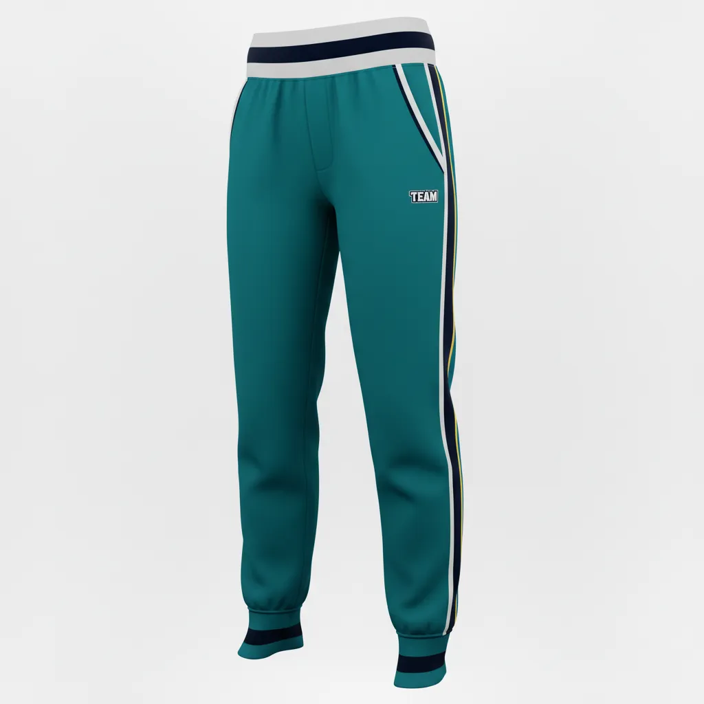 Custom Softball Jogger Pant - Custom Design - Joggerpants Columbiablackwhite - Front View - Kinexa Sportswear