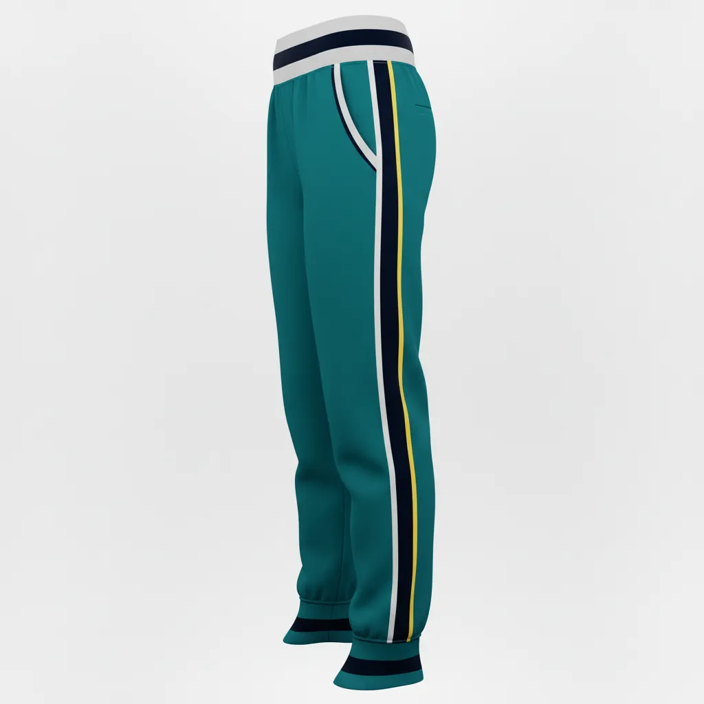 Custom Softball Jogger Pant - Custom Design - Joggerpants Columbiablackwhite - Side View - Kinexa Sportswear