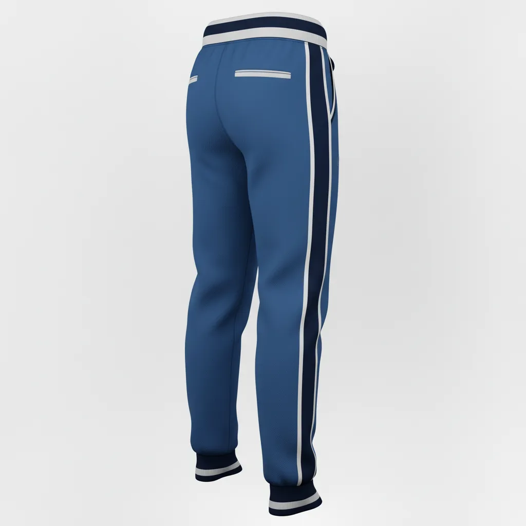 Custom Softball Jogger Pant - Custom Design - Joggerpants Columbianavywhite - Back View - Kinexa Sportswear