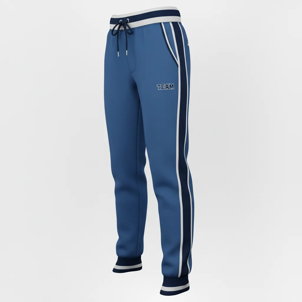 Custom Softball Jogger Pant - Custom Design - Joggerpants Columbianavywhite - Front View - Kinexa Sportswear