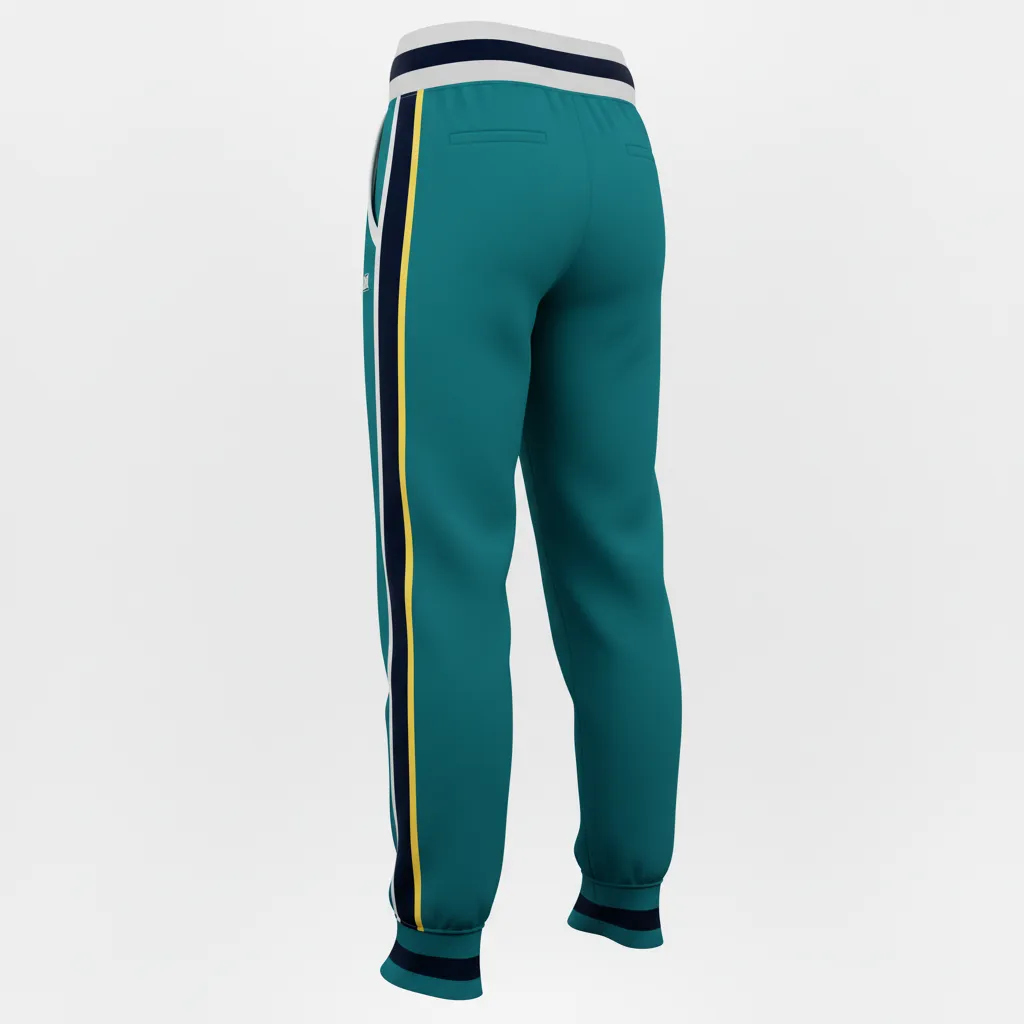 Custom Softball Jogger Pant - Custom Design - Joggerpants Columbiawhitenavy - Back View - Kinexa Sportswear