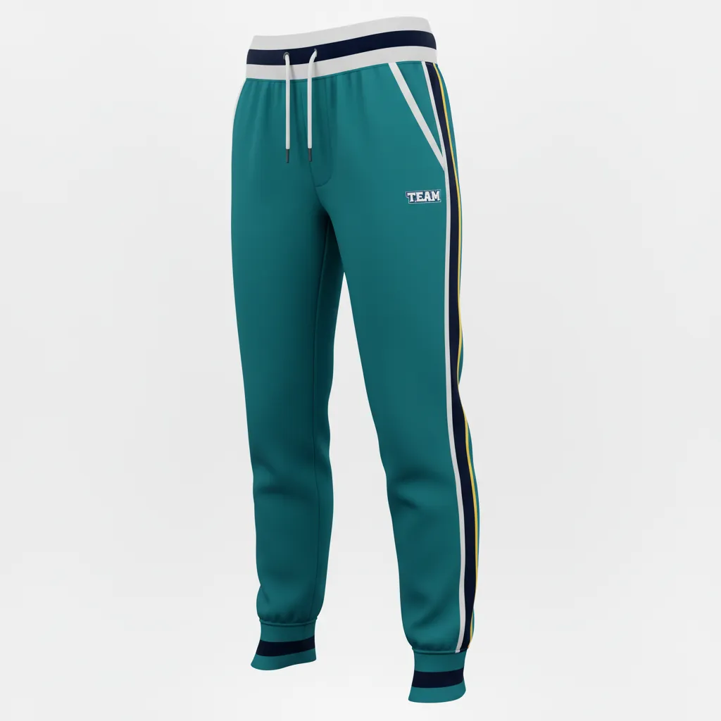 Custom Softball Jogger Pant - Custom Design - Joggerpants Columbiawhitenavy - Front View - Kinexa Sportswear