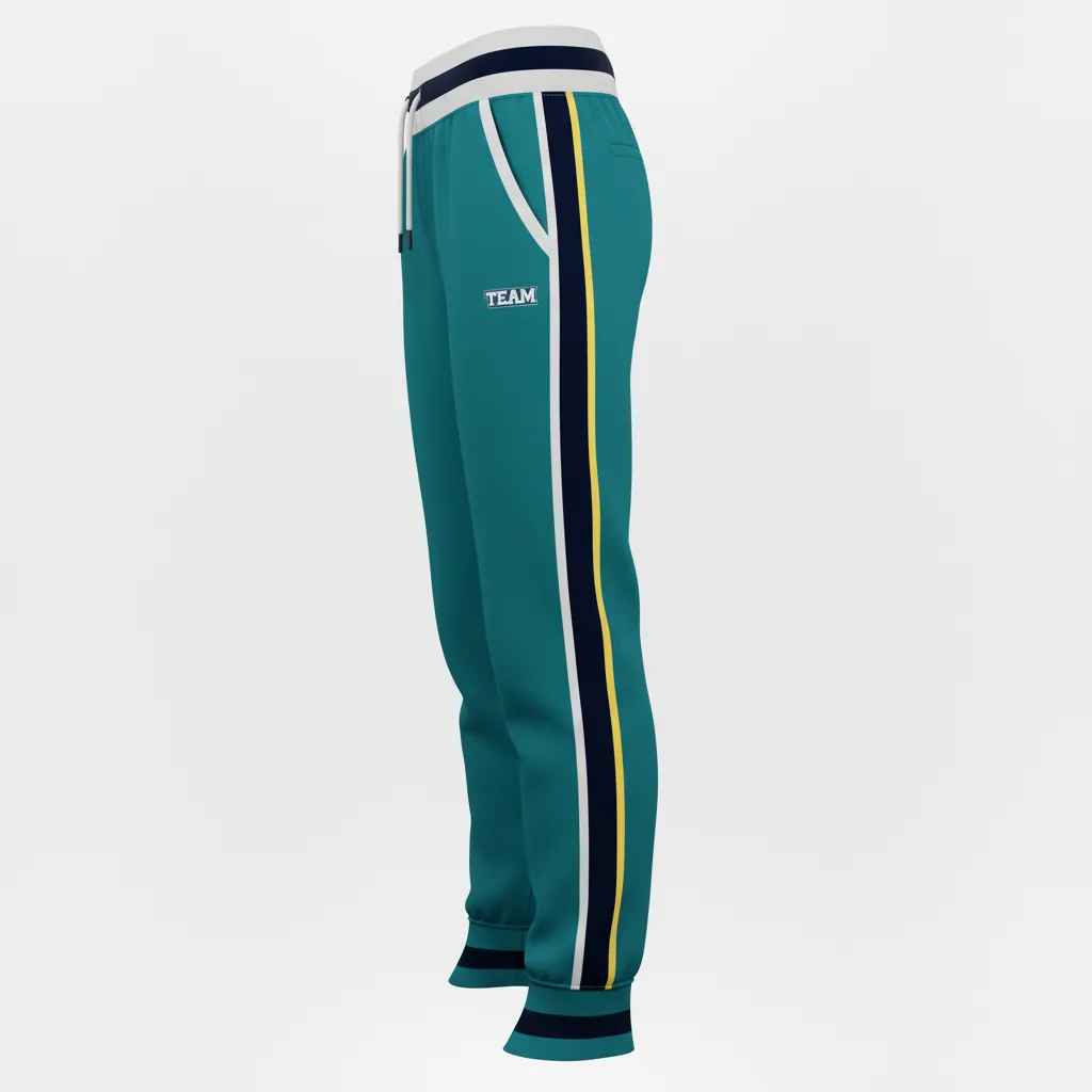 Custom Softball Jogger Pant - Custom Design - Joggerpants Columbiawhitenavy - Side View - Kinexa Sportswear