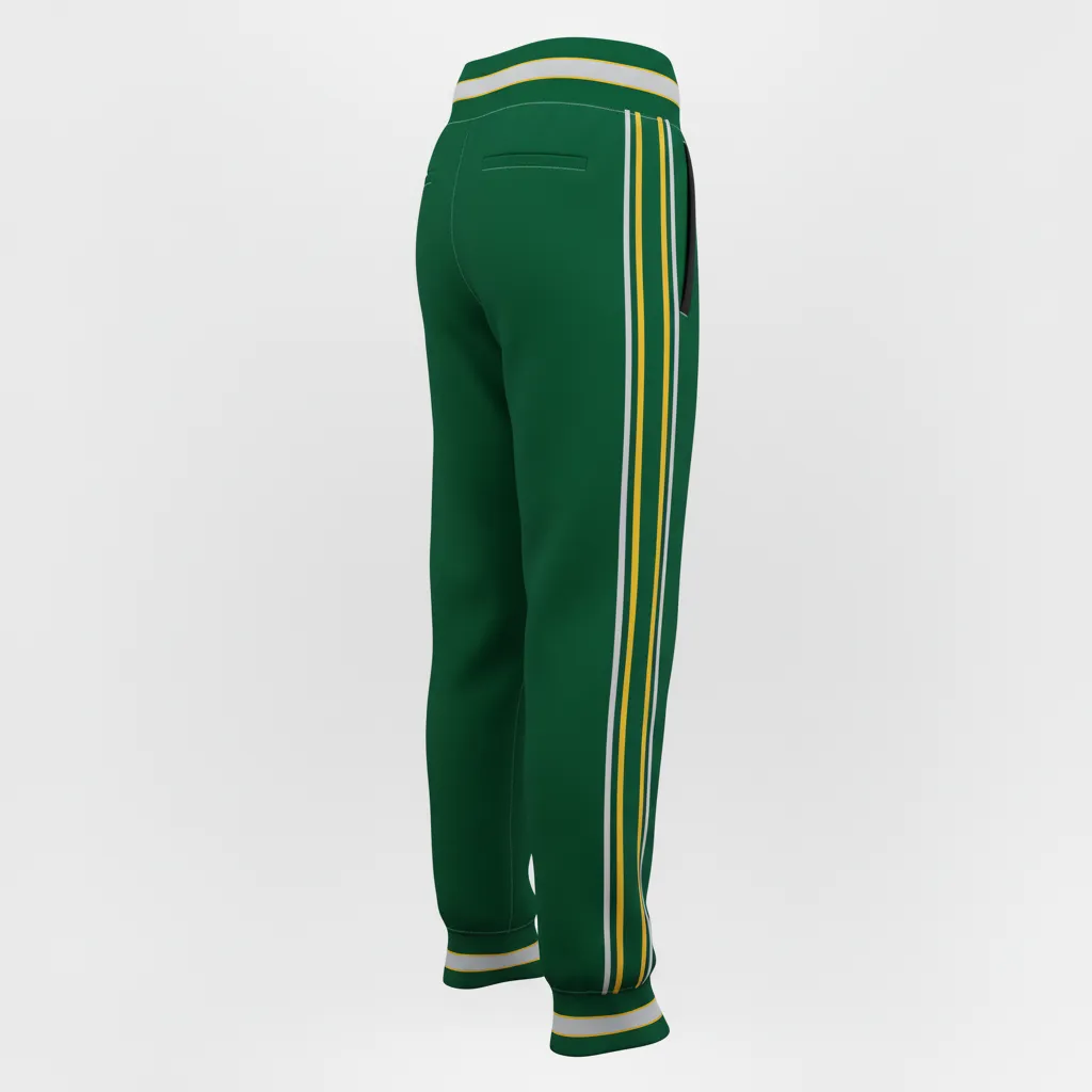 Custom Softball Jogger Pant - Custom Design - Joggerpants Forestblackgold - Back View - Kinexa Sportswear
