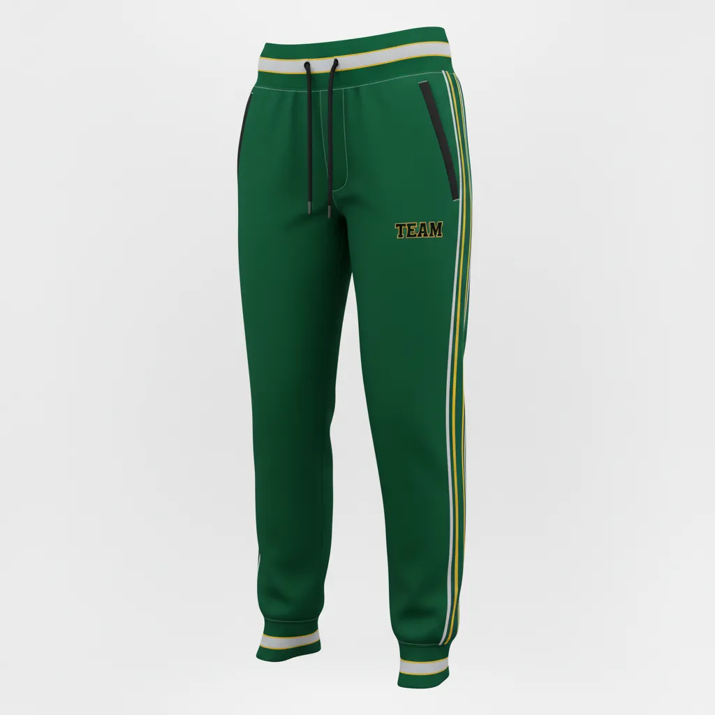 Custom Softball Jogger Pant - Custom Design - Joggerpants Forestblackgold - Front View - Kinexa Sportswear