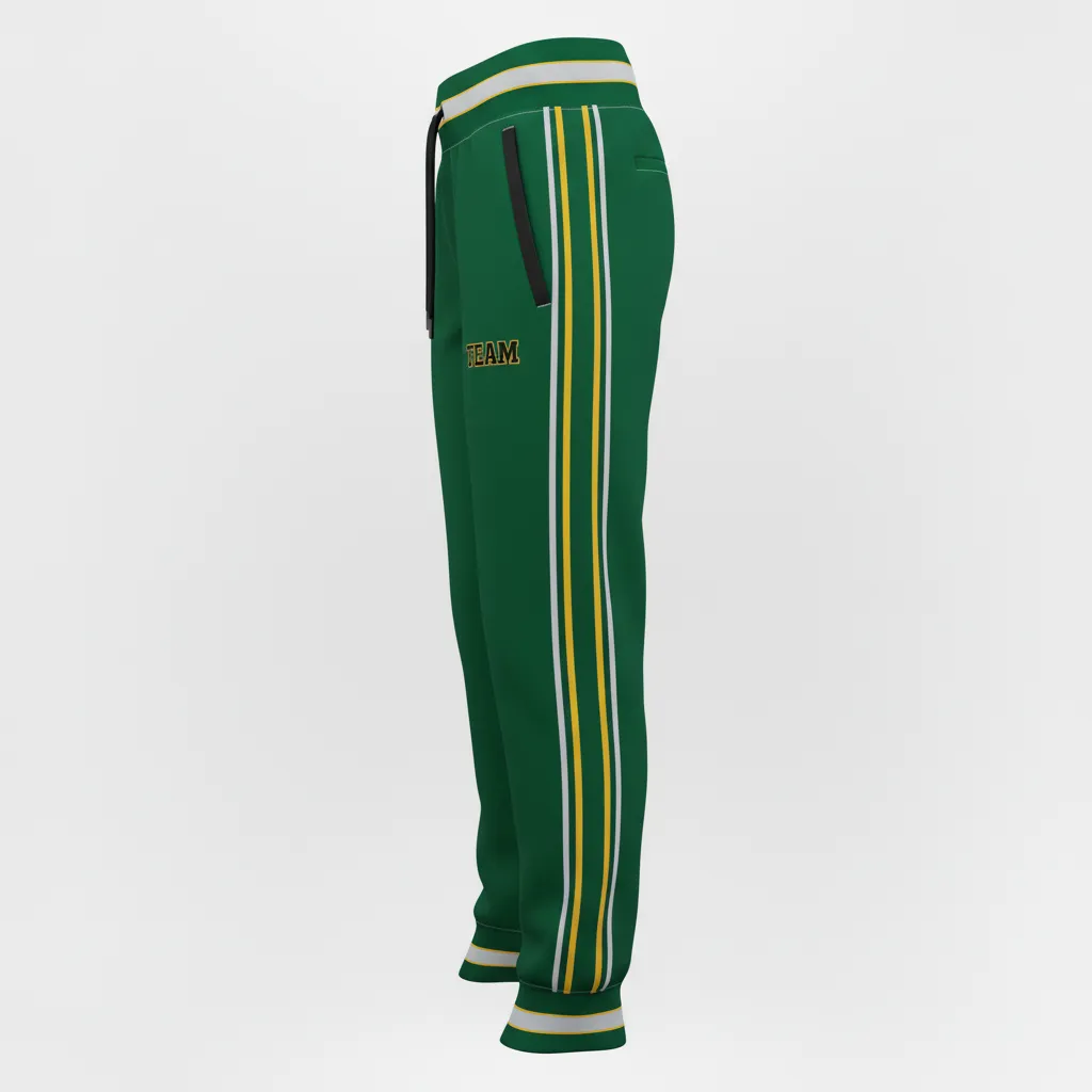 Custom Softball Jogger Pant - Custom Design - Joggerpants Forestblackgold - Side View - Kinexa Sportswear