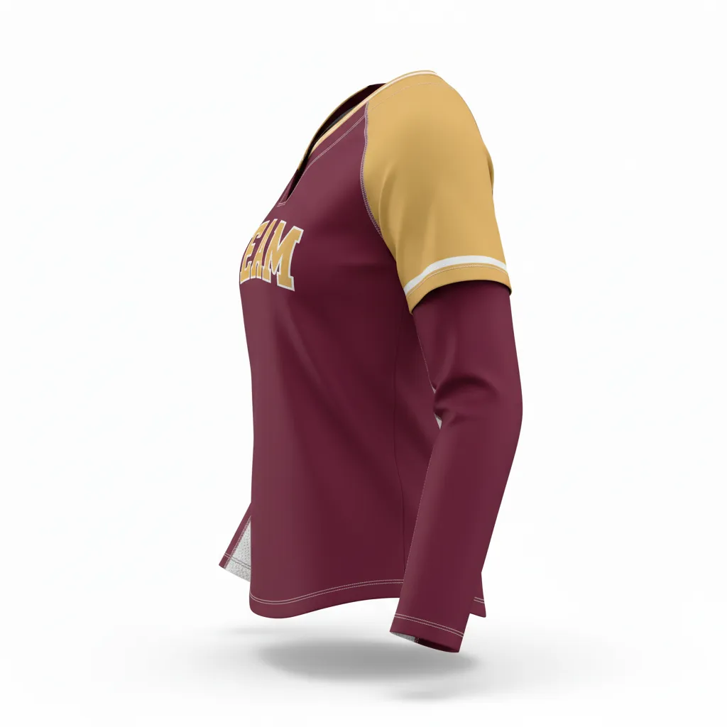 Custom Softball Long-Sleeve Jerseys - Side View - KINEXA