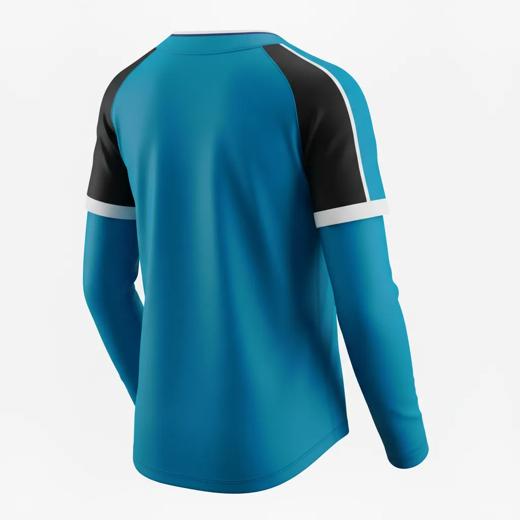 Custom Softball Long Sleeve Jersey - Custom Design - Longsleevejersey Columbiablackwhite - Back View - Kinexa Sportswear