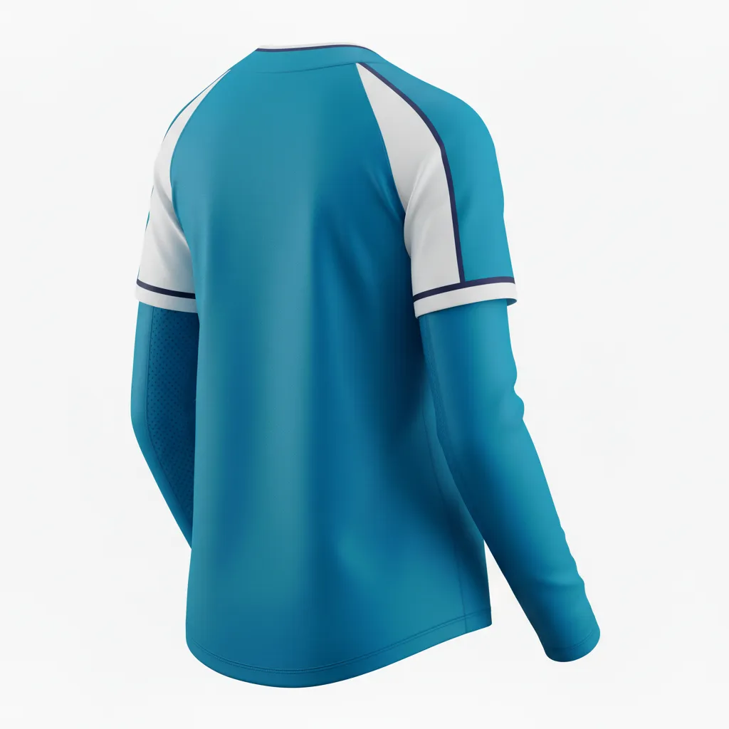 Custom Softball Long Sleeve Jersey - Custom Design - Longsleevejersey Columbiawhitenavy - Back View - Kinexa Sportswear
