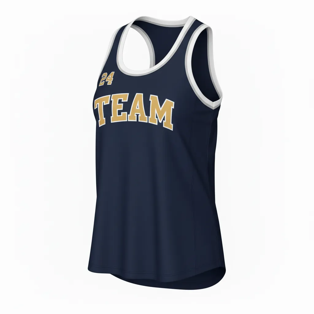 Custom Softball Performance Tank Top - Custom Design - Trainingtank Blackgoldwhite - Front View - Kinexa Sportswear