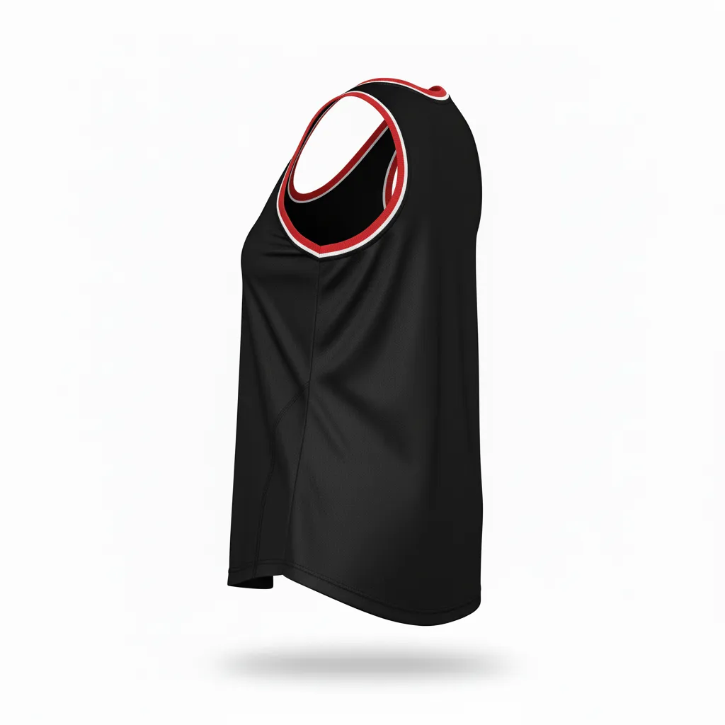Custom Softball Performance Tank Top - Custom Design - Trainingtank Blackredwhite - Back View - Kinexa Sportswear