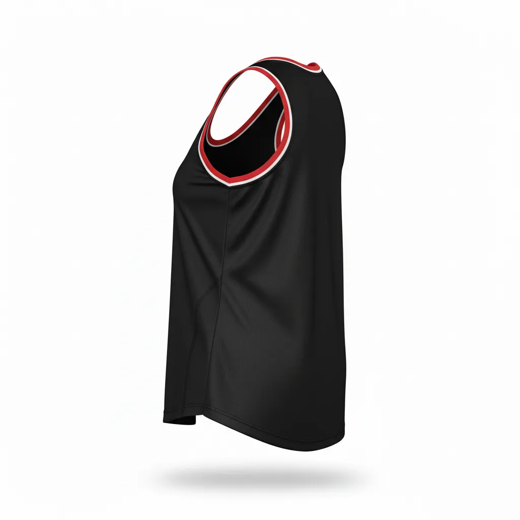 Custom Softball Performance Tank Top - Custom Design - Trainingtank Blackredwhite - Side View - Kinexa Sportswear