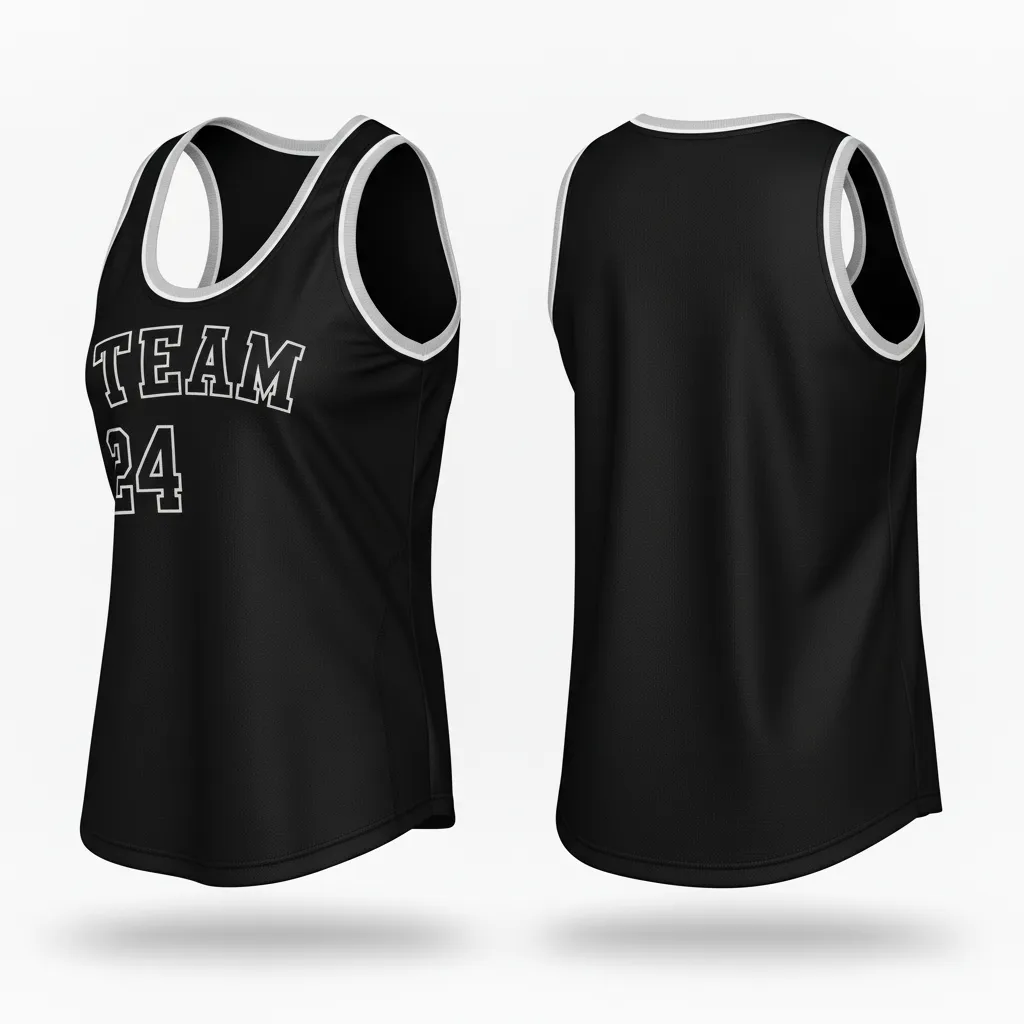 Custom Softball Performance Tank Top - Custom Design - Trainingtank Blackwhitegrey - Front View - Kinexa Sportswear