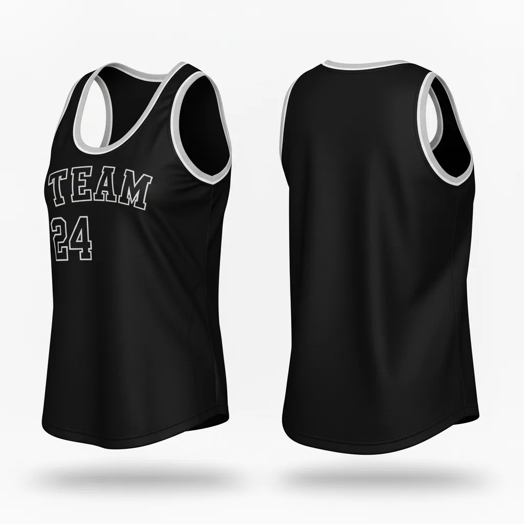 Custom Softball Performance Tank Top - Custom Design - Trainingtank Blackwhitegrey - Side View - Kinexa Sportswear