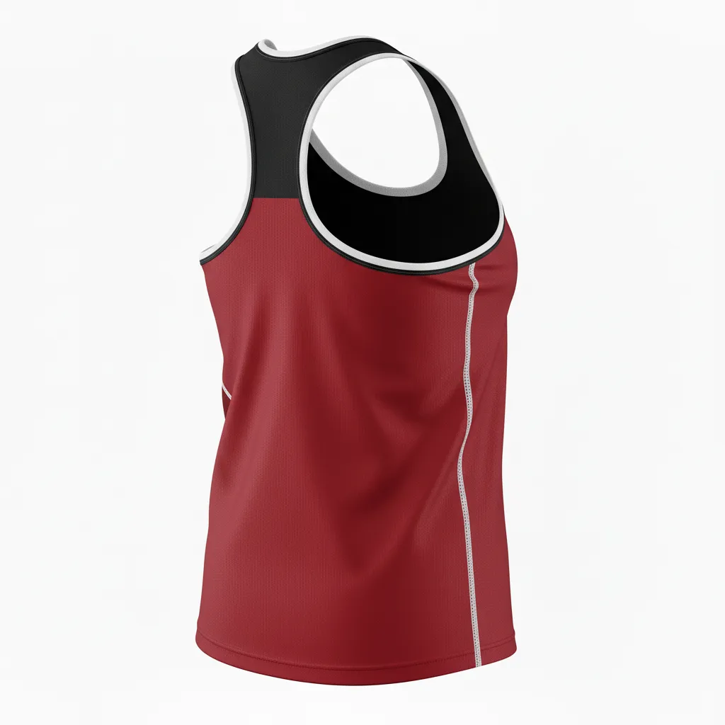 Custom Softball Performance Tank Top - Custom Design - Trainingtank Cardinalblackwhite - Back View - Kinexa Sportswear